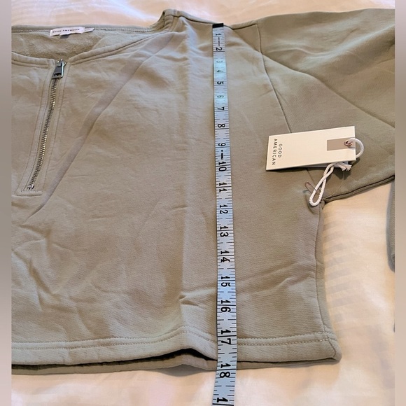 Good American Collarless Half Zip Crop Sweatshirt - Picture 6 of 7